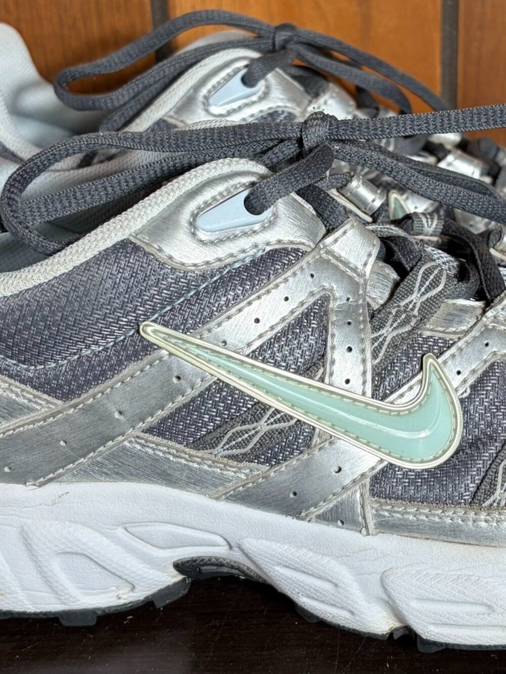 Nike Air Alvord 7 Running Shoes Gray/Silver w/ Light Blue Swoosh Sz 10 Womens